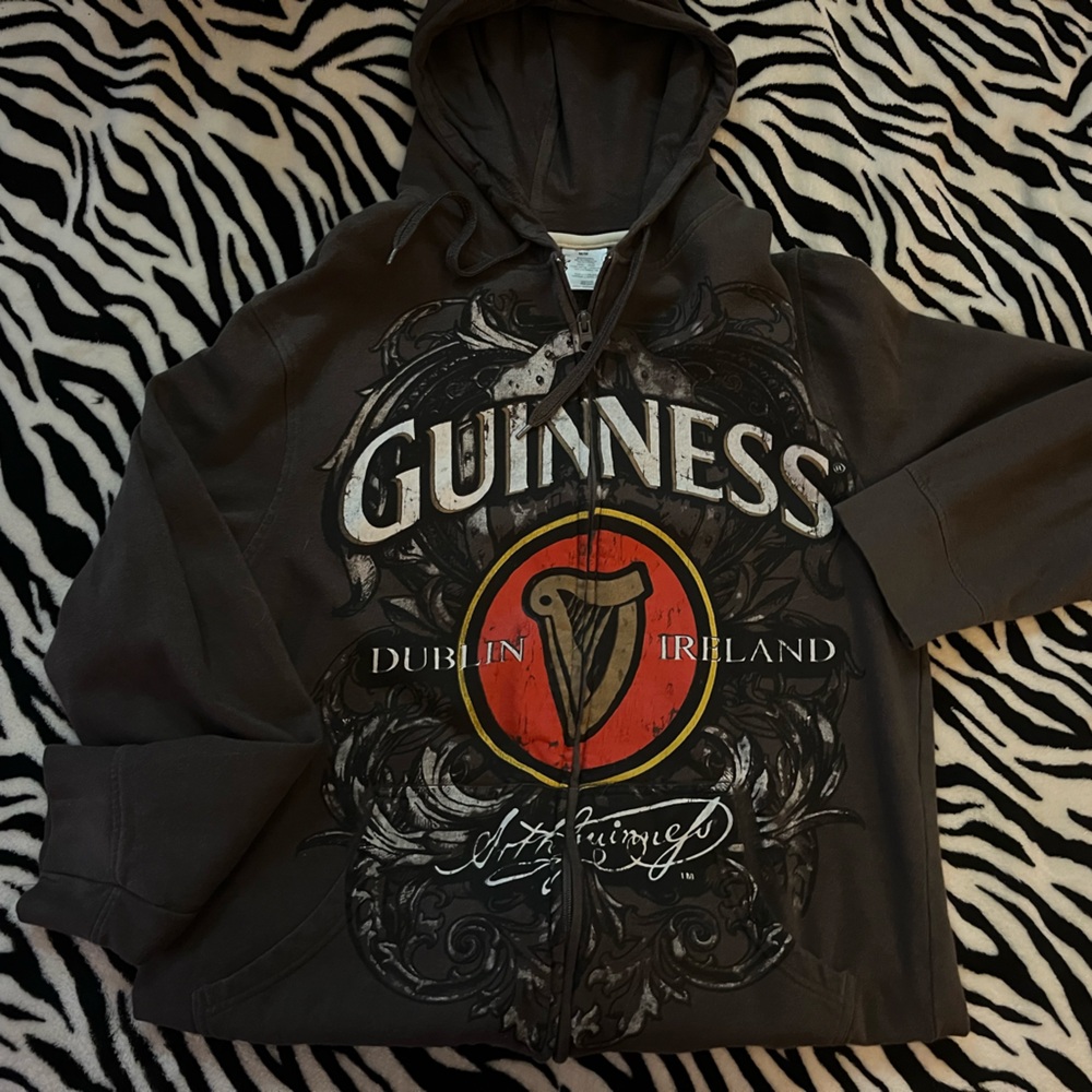 Guinness Black and Gray Hoodie
